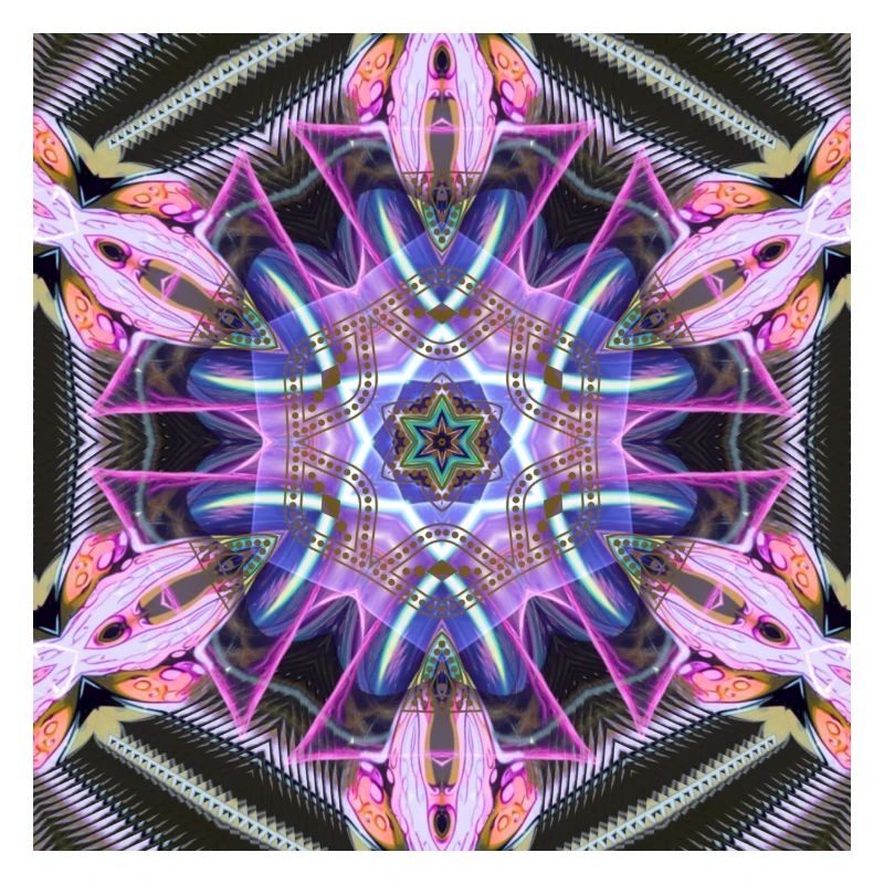 Psychedelic Neon Mandala Pattern