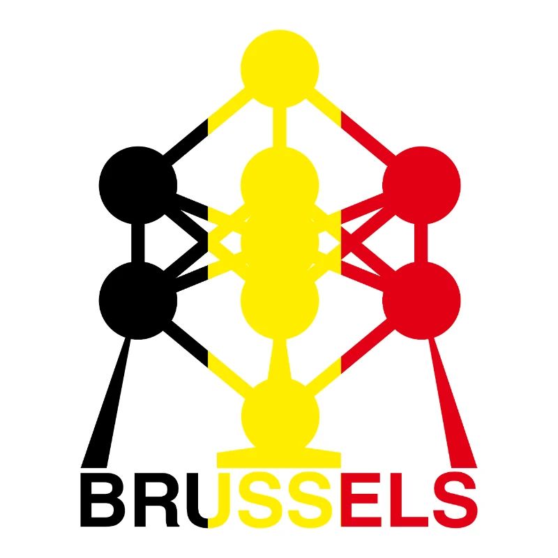 Atomium Brussels – Belgian Flag Colors Icon