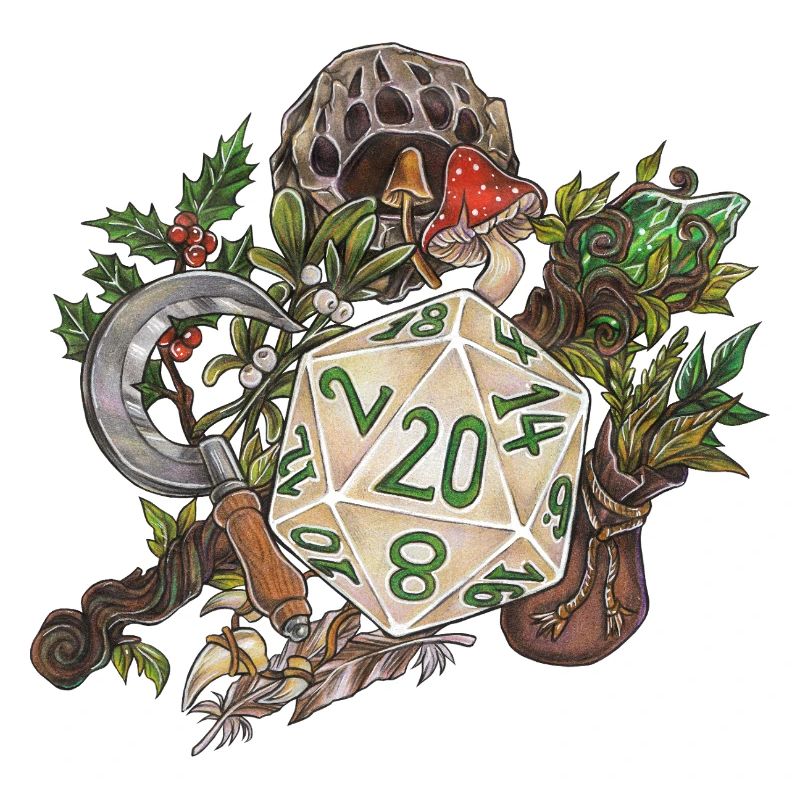 Rollenspiel Tabletop D20 Würfel Geschenk Druide