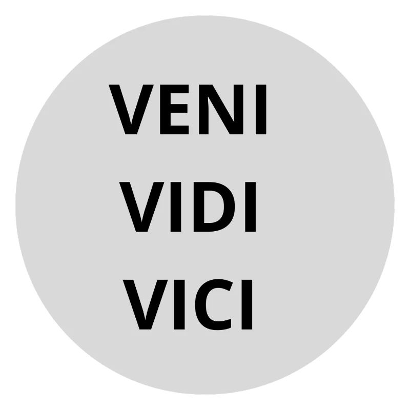 Veni Vidi Vici Three Line Circle Print