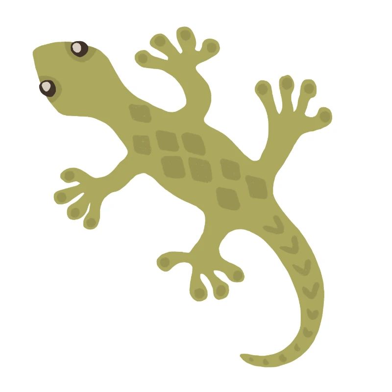 Lime Gecko Silhouette Pattern