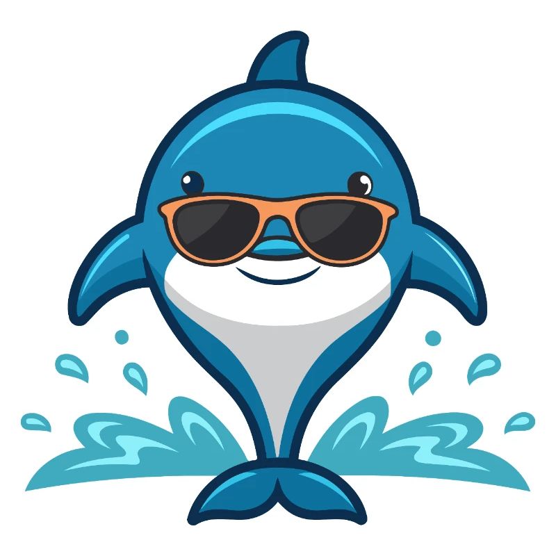 Chic dolphin on the waves