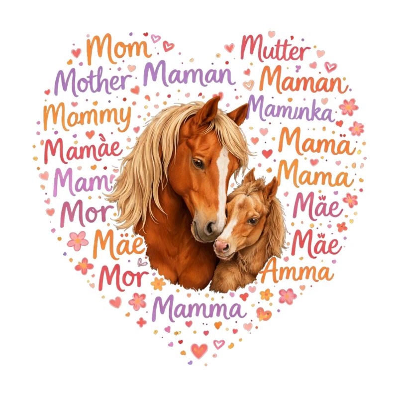 Pferde Mama Herz – Muttertag Geschenk Pferdeliebe
