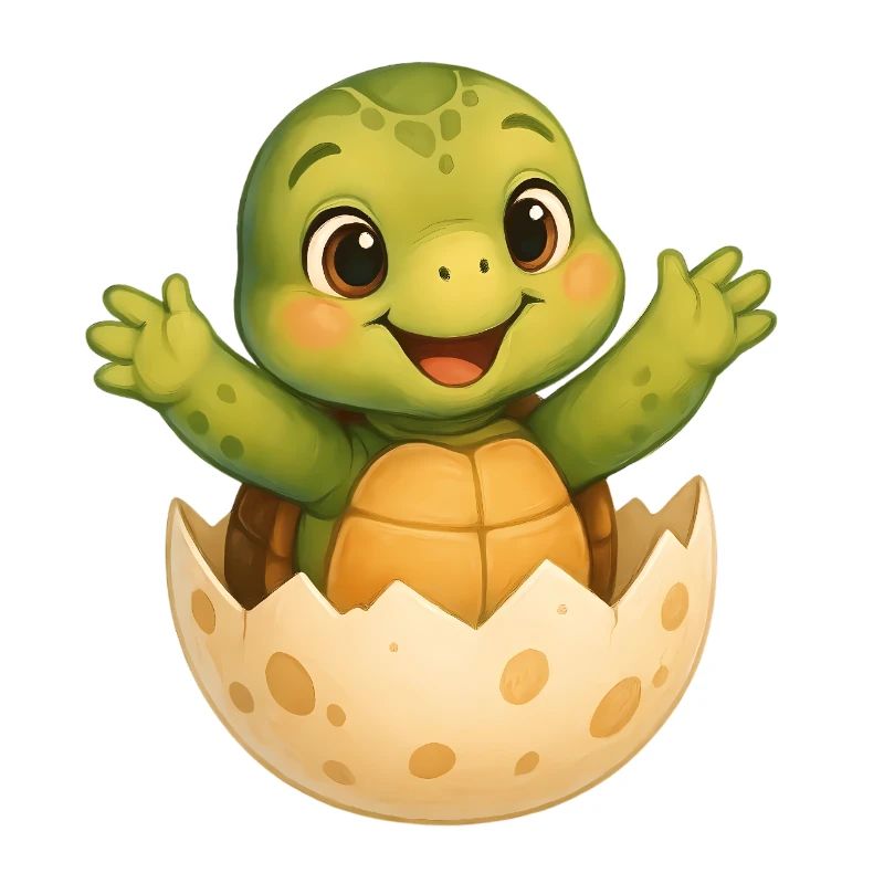 Small turtle hatching