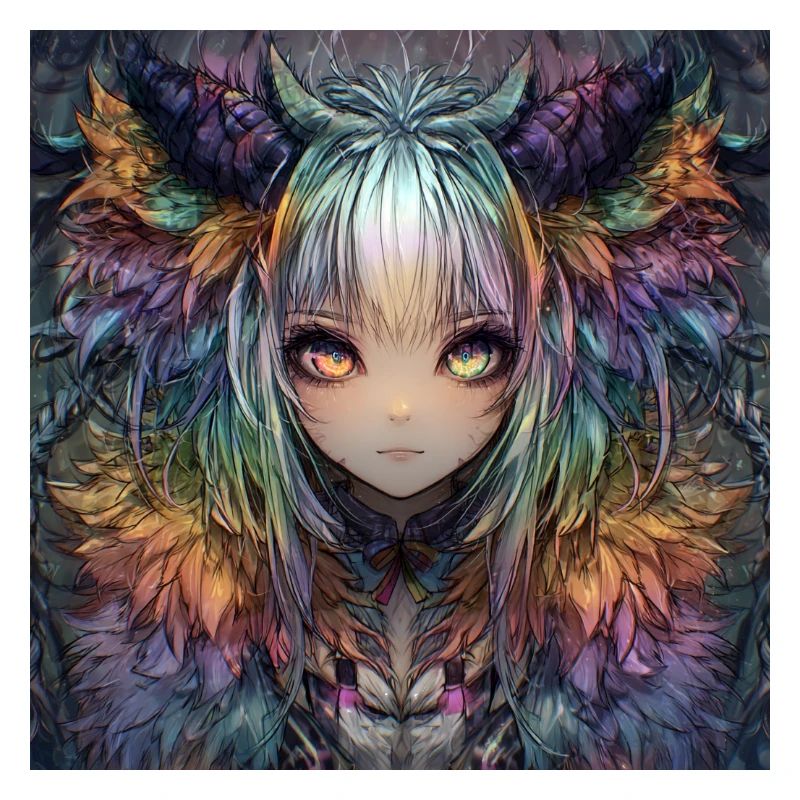 Feather Dream Mythical Creature Portrait