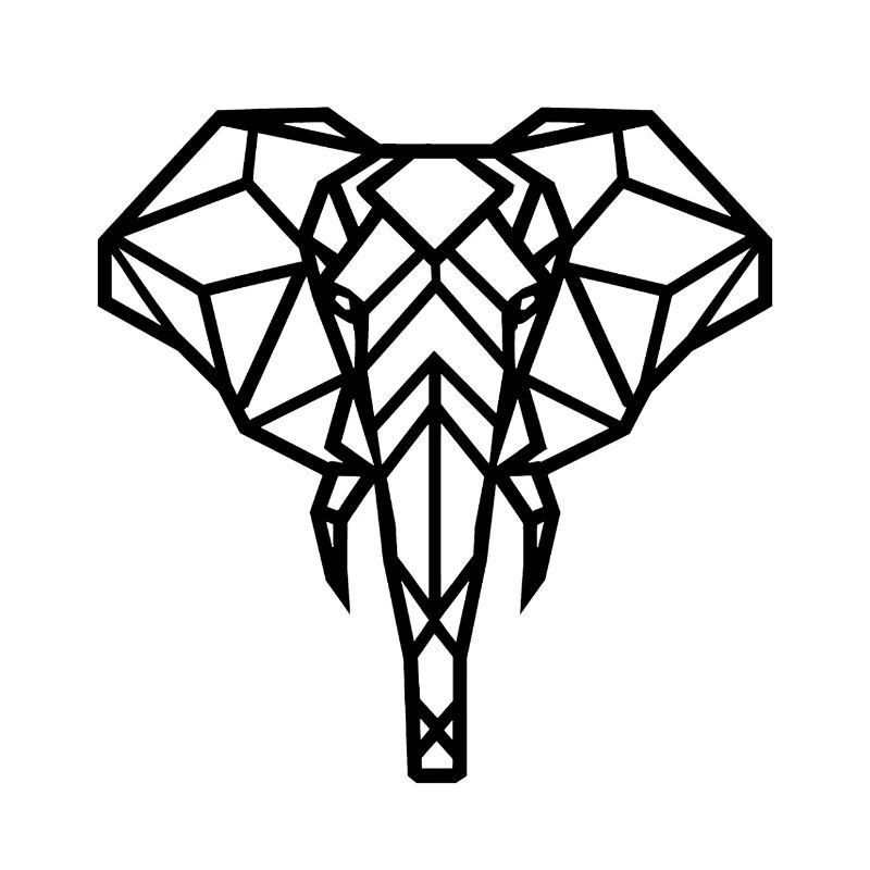 Elephant Geometric Drawing