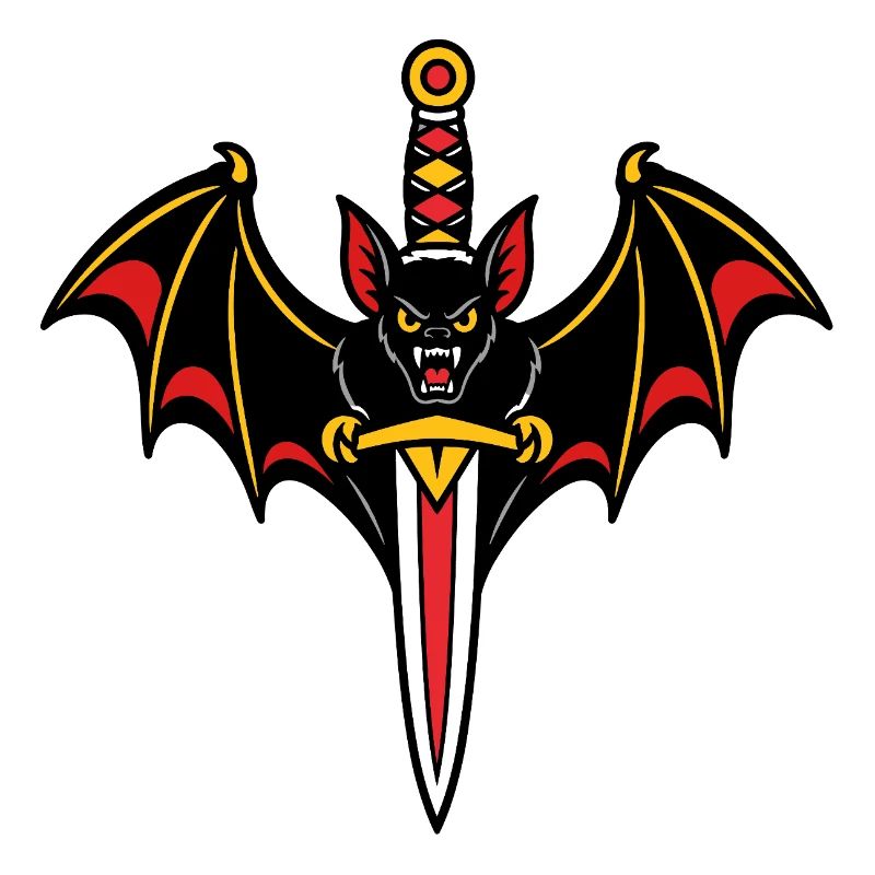 Bat dagger style tattoo dark