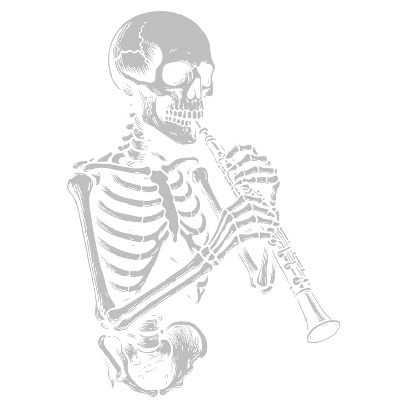 Skeleton Playing oboe