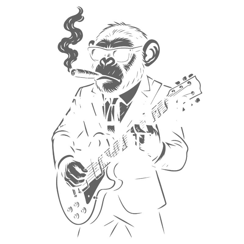 Guitariste Rock and Roll Monkey