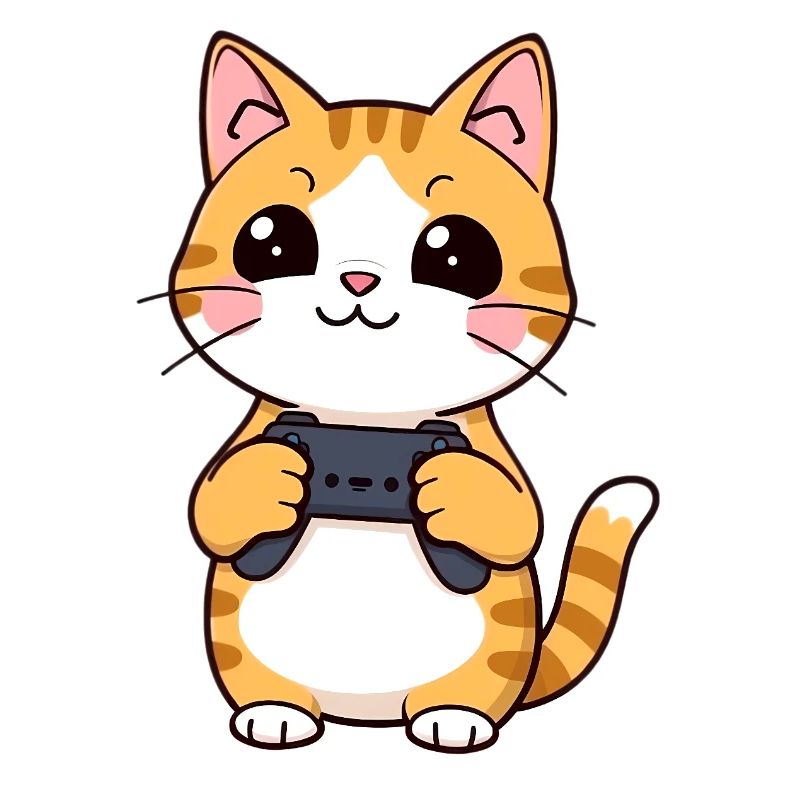 Gaming Cat with Controller