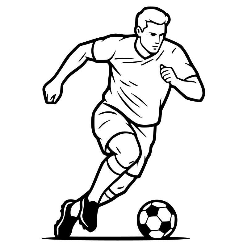 Fodboldspiller Skudmålscorer Vector