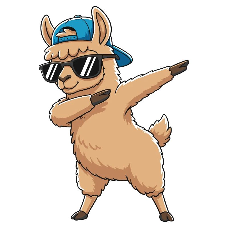 Art de dessin animé Dapping Cool Lama Sunglass