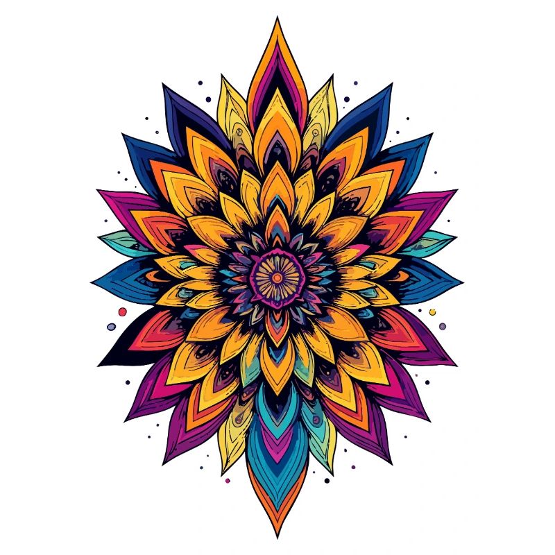Étoile fleur colorée de mandala de fleurs LSD