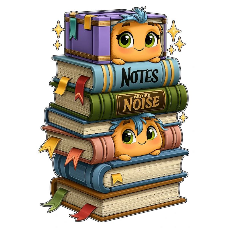 Book Stack with Birds