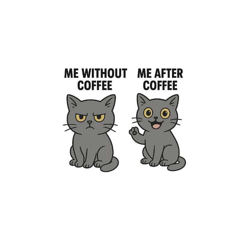Cat memes: Grumpy without coffee