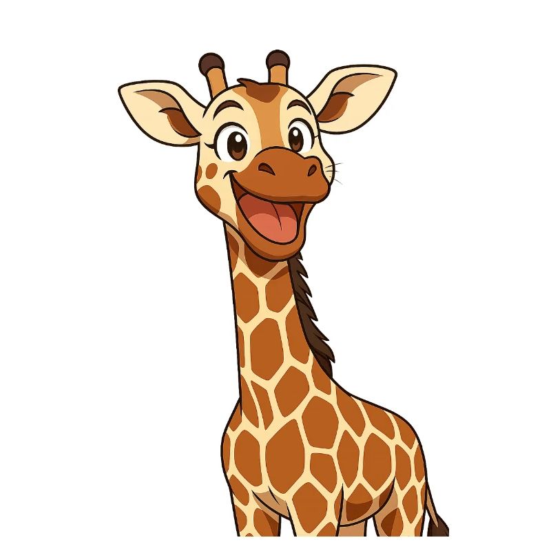 Happy giraffe with smiling expression