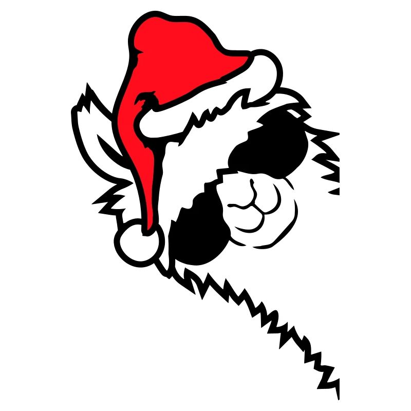 Llama Cool Sunglasses Santa Hat Side