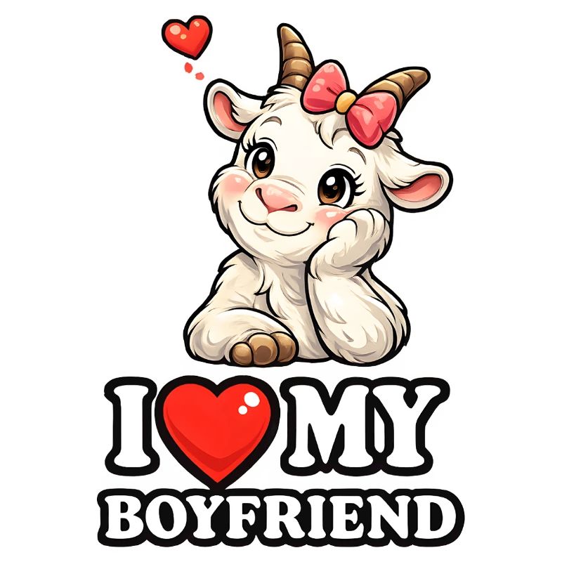 Graphique comique de la chèvre mignonne J’adore mon petit ami