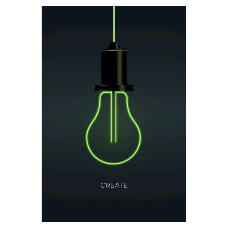 Create – Neon light bulb for creative minds