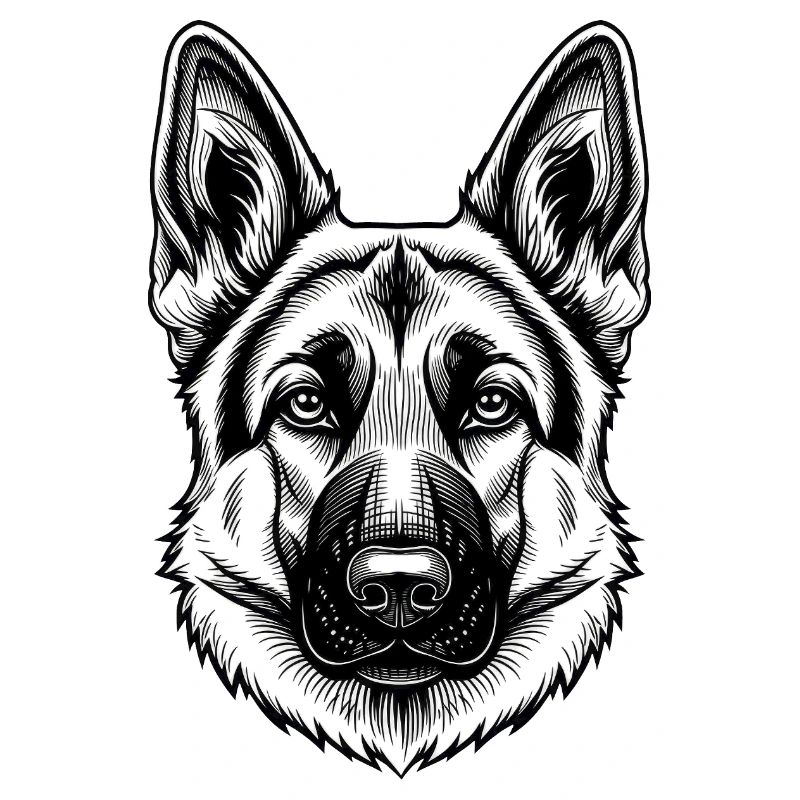 Inkline German Shepherd Head