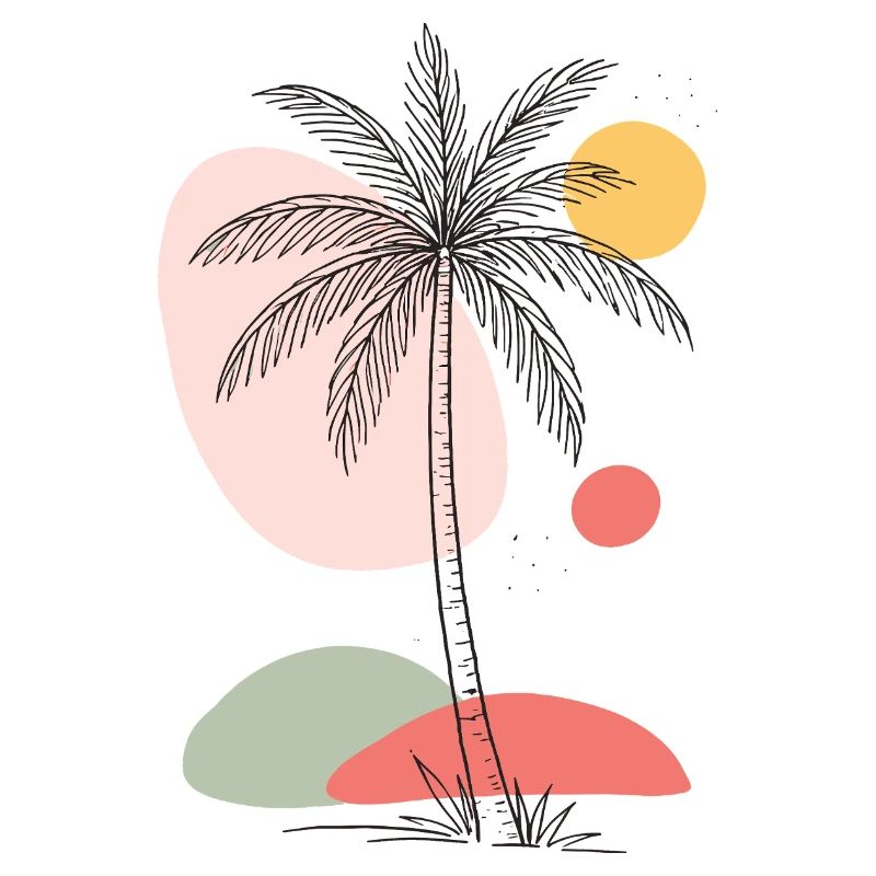 Palm Tree Boho Tropical Summer Vintage Design
