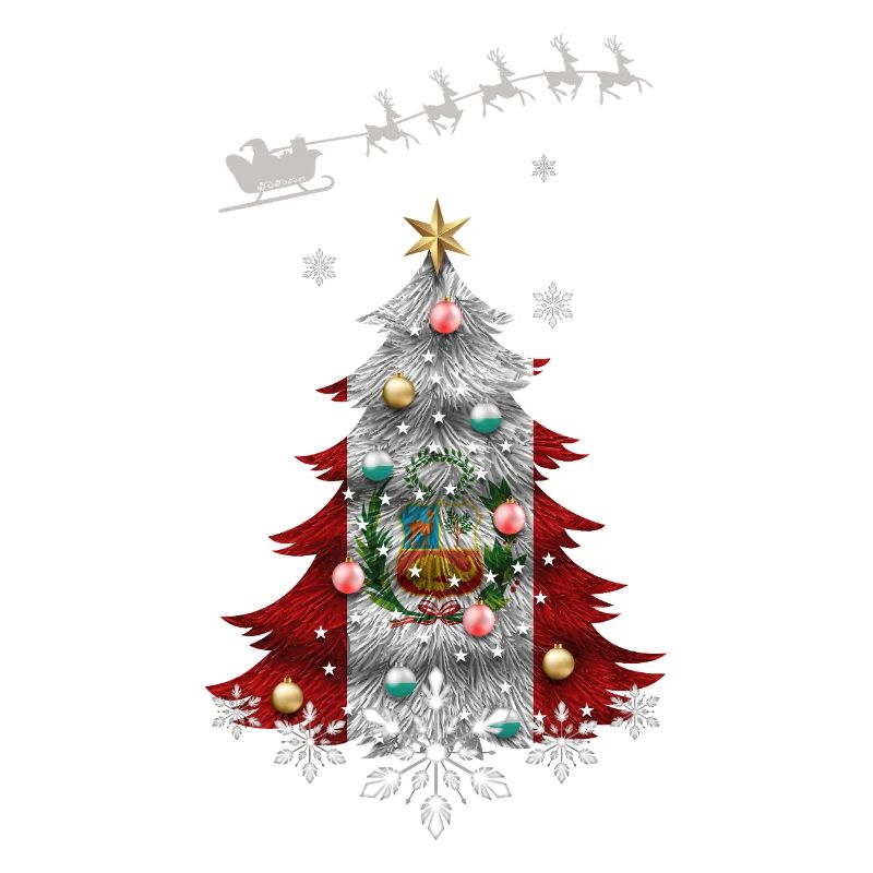 Weihnachtsbaum mit Peru-Flagge
