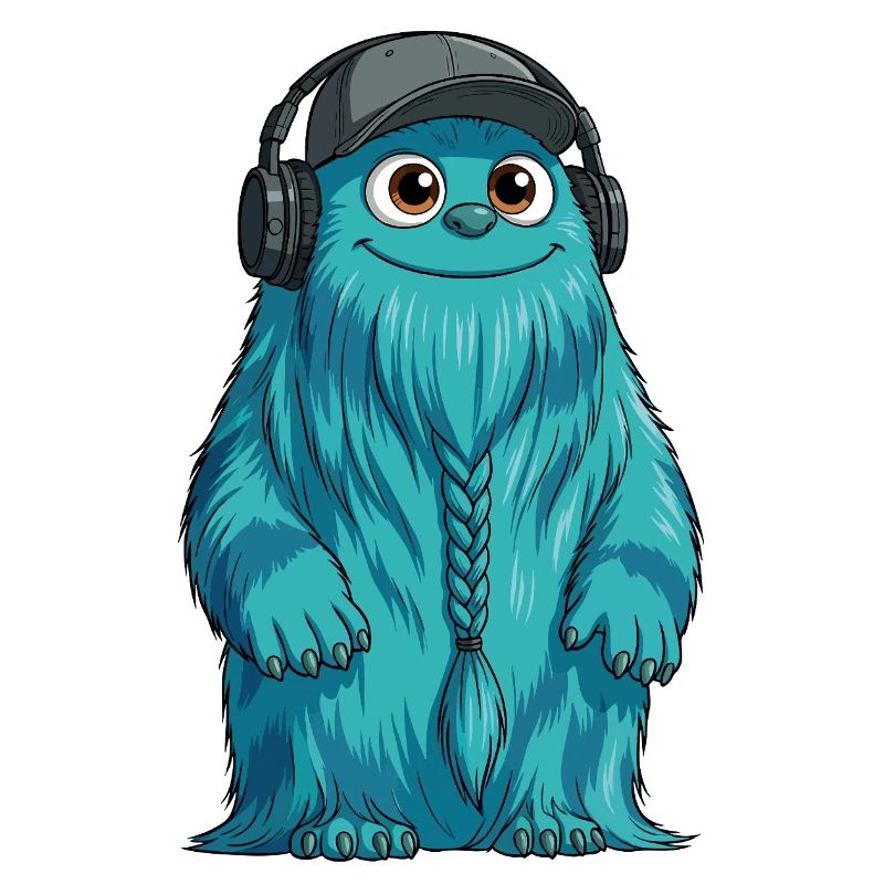 DJ Fluffo with Braid Front - Fluffonster Design