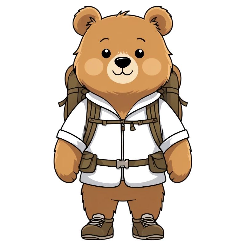 Adventure bear with backpack