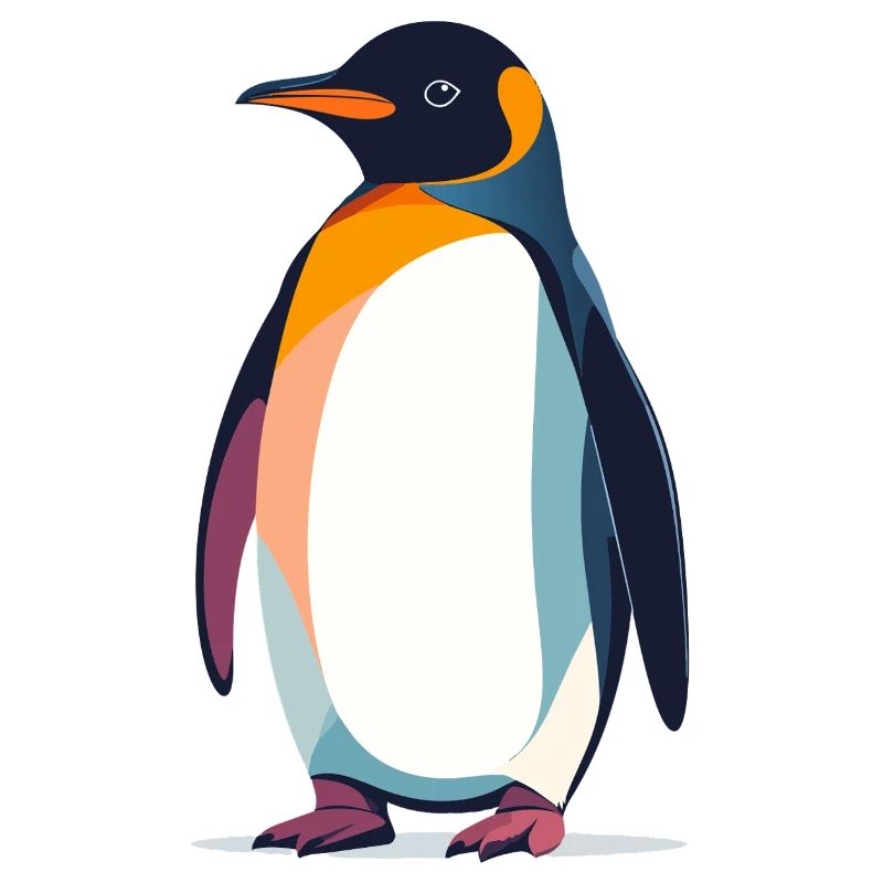 abstrakter Pinguin steht auf Eis Vektor Grafik