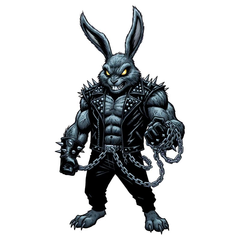 Heavy Metal Easter Bunny Rocker Easter Hardcore Bunny