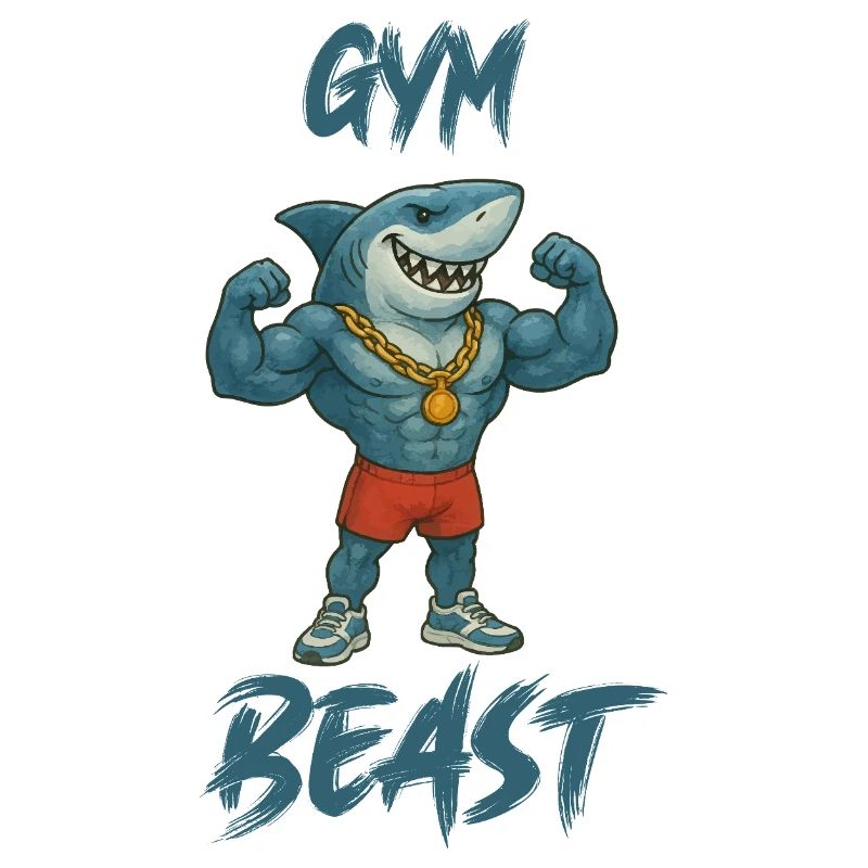 shark-comic-bodybuilder-gym