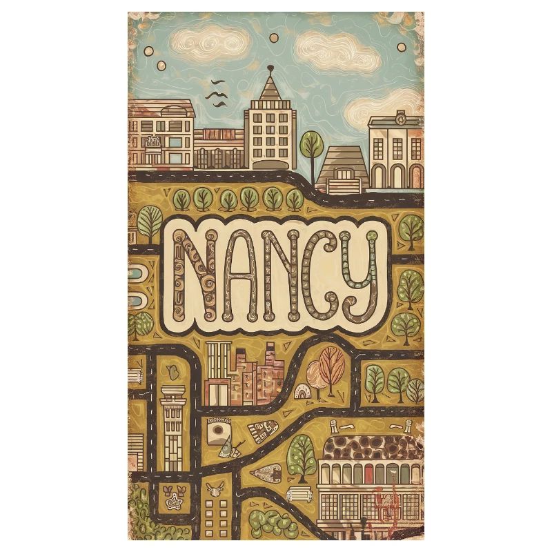 Nancy Cityscape Retro Map Typography