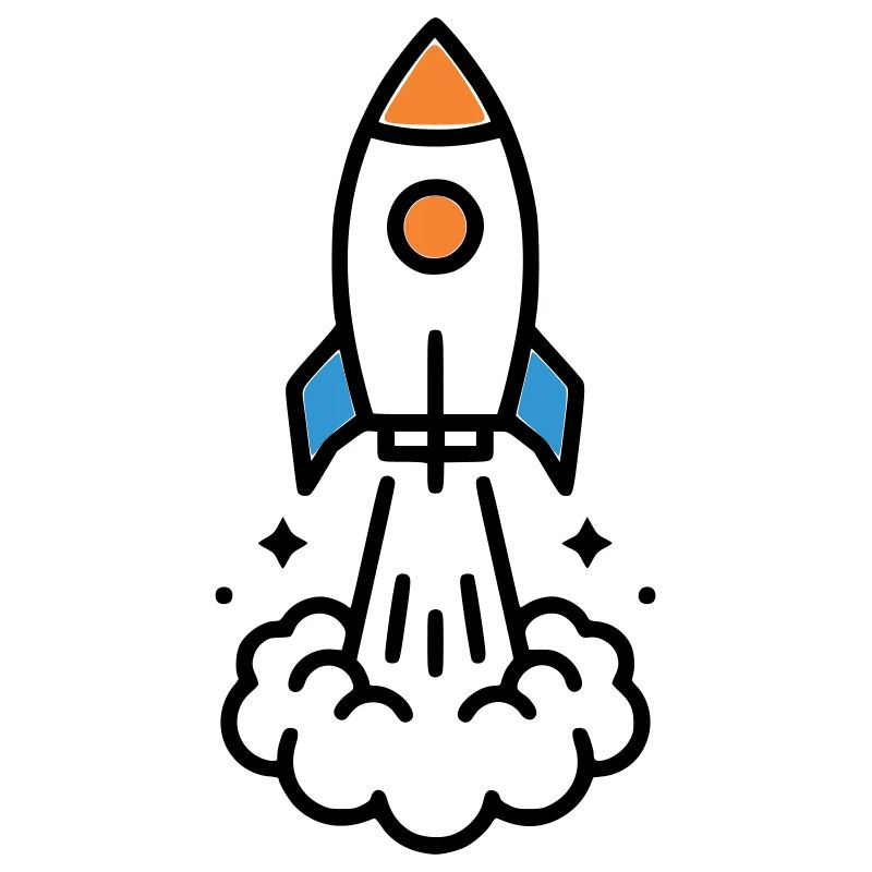Rocket Launch Space Comic