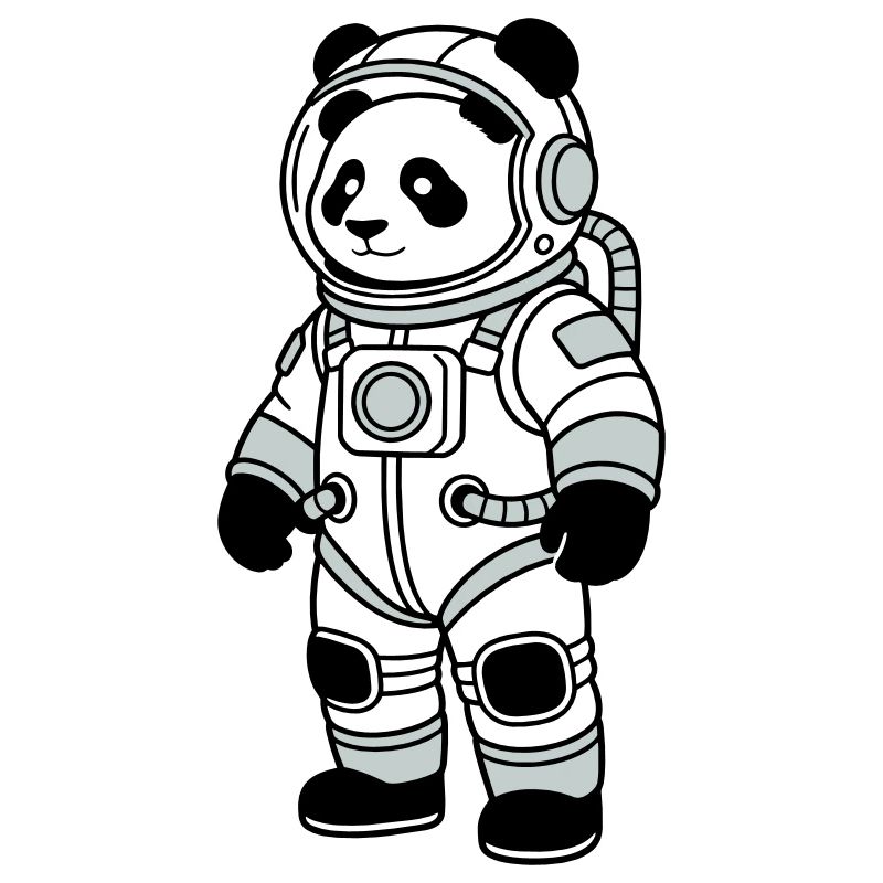 panda bear spacesuit