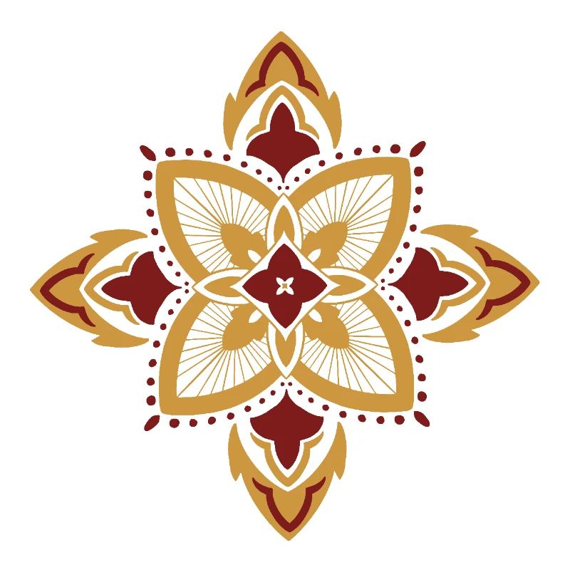 oriental pattern morocco gold red