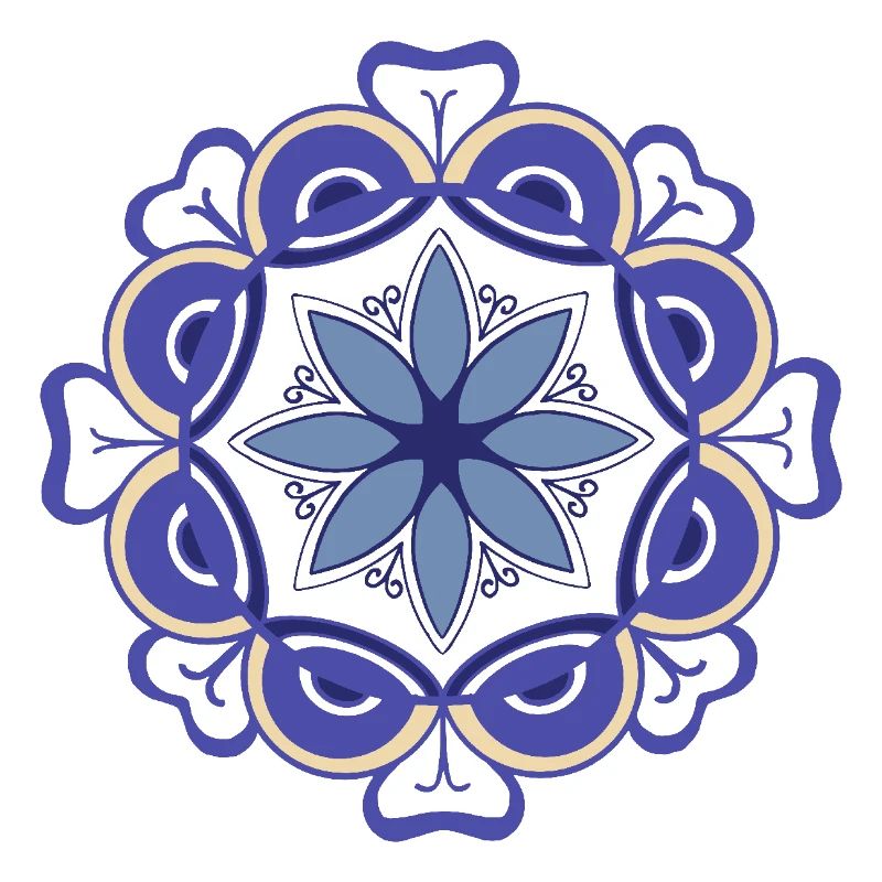 oriental pattern morocco blue tones