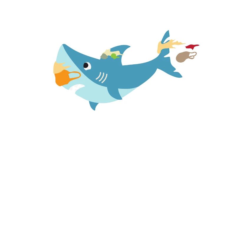 Plastique dans la mer - le requin n'aime plus