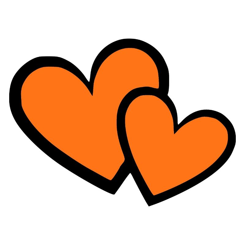 orange heart 2 hearts heart pattern gift