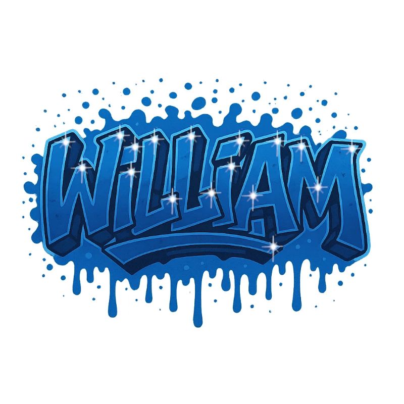 Graffiti Prénom WIlliam cadeau idéal imprimable