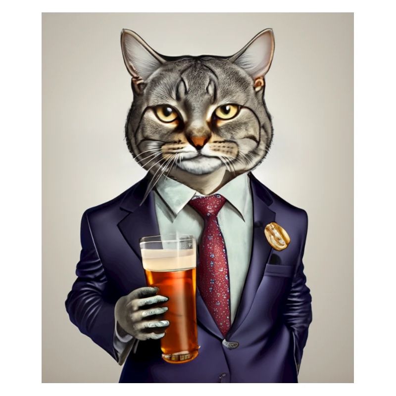 Chat dans le bar