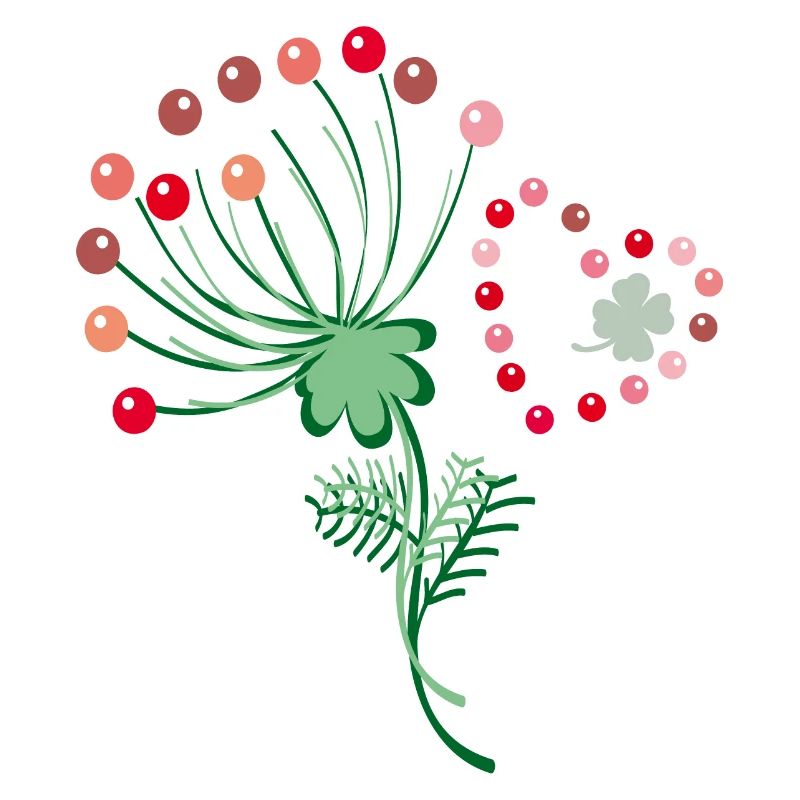 Fleur avec coeur et trèfle