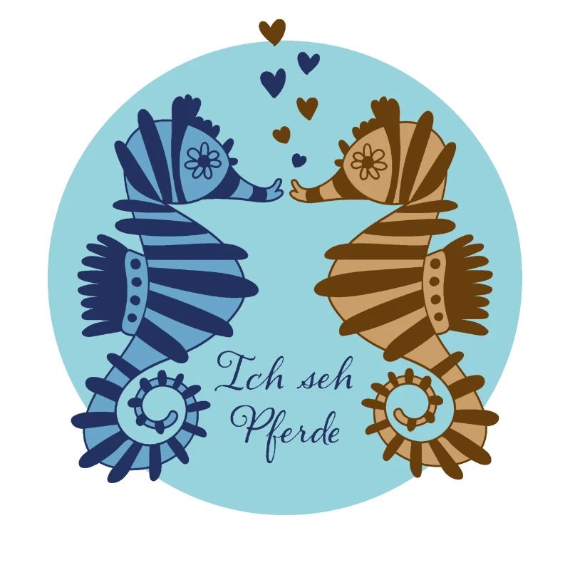 Hippocampe aimant couple Illustration