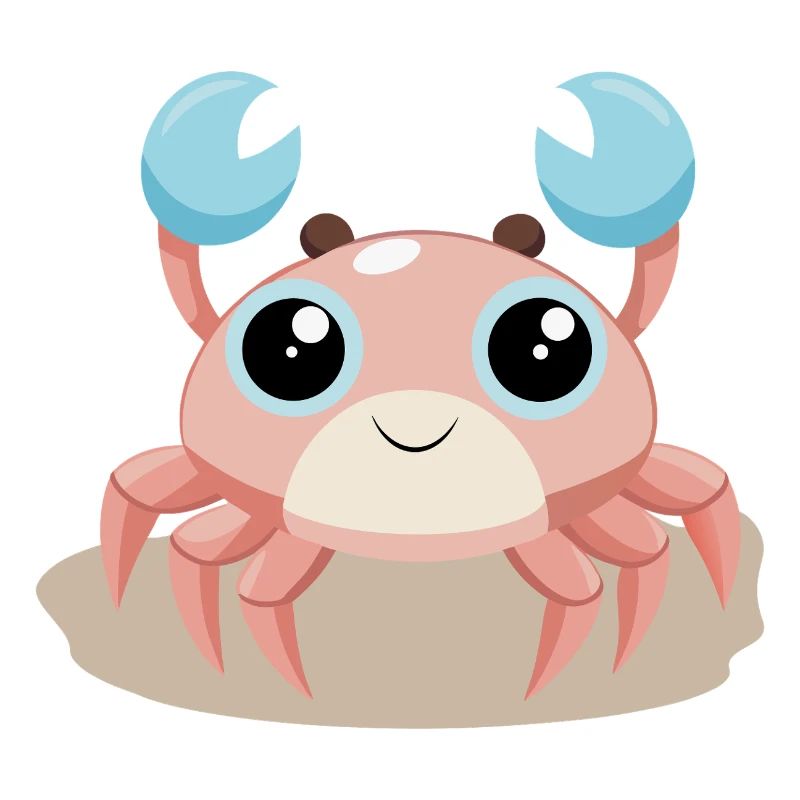 Bébé crabe joyeux sur la plage (v02)