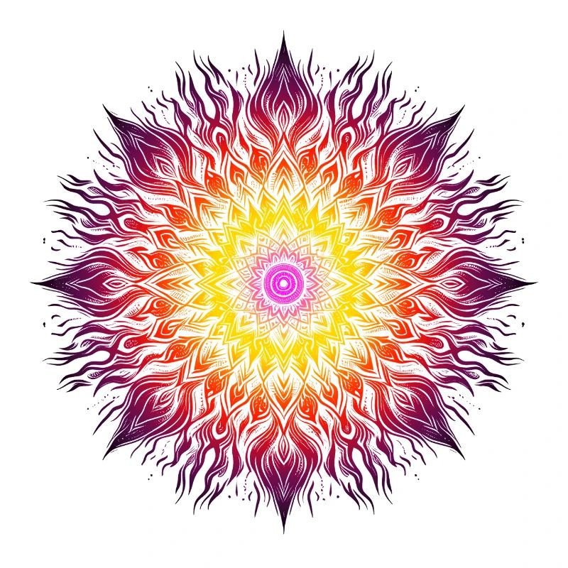 Psychedelisches Feuer-Mandala