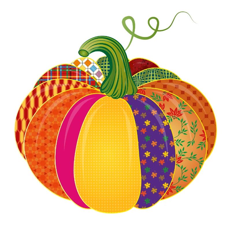 Patchwork Pumpkin – Colorful Patterned Autumn Decoration