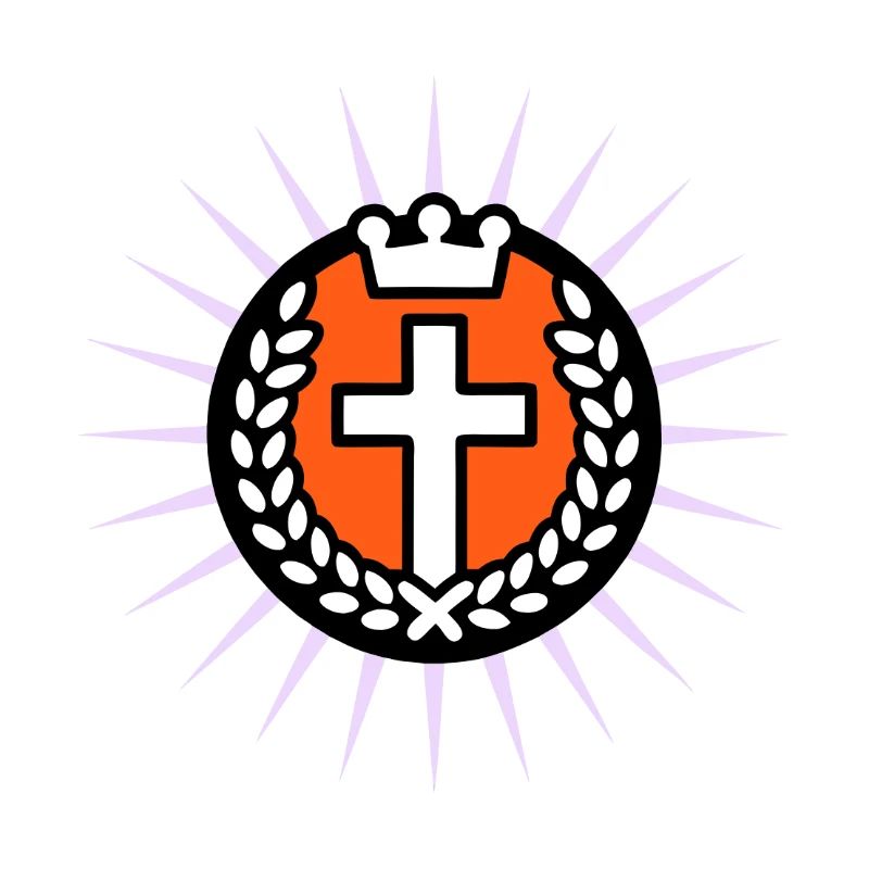 Cross in the light with crown