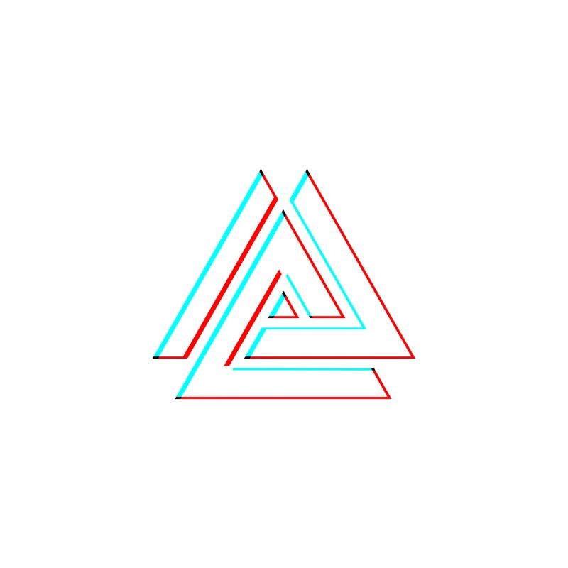 Geometric Triangle Neon 3D