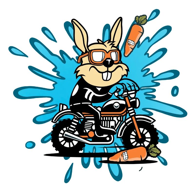 Bunny rabbit motorcycle gift