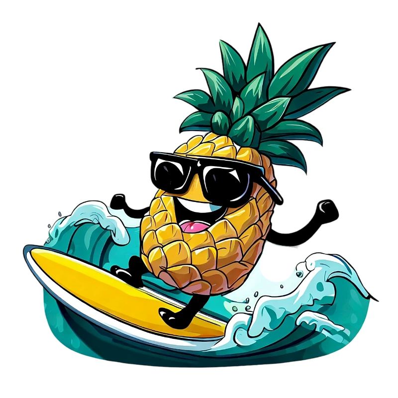 Surf d’ananas avec lunettes de soleil à la mer