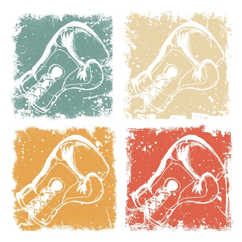 Graphique de boxe avec gants de boxe pour boxeurs